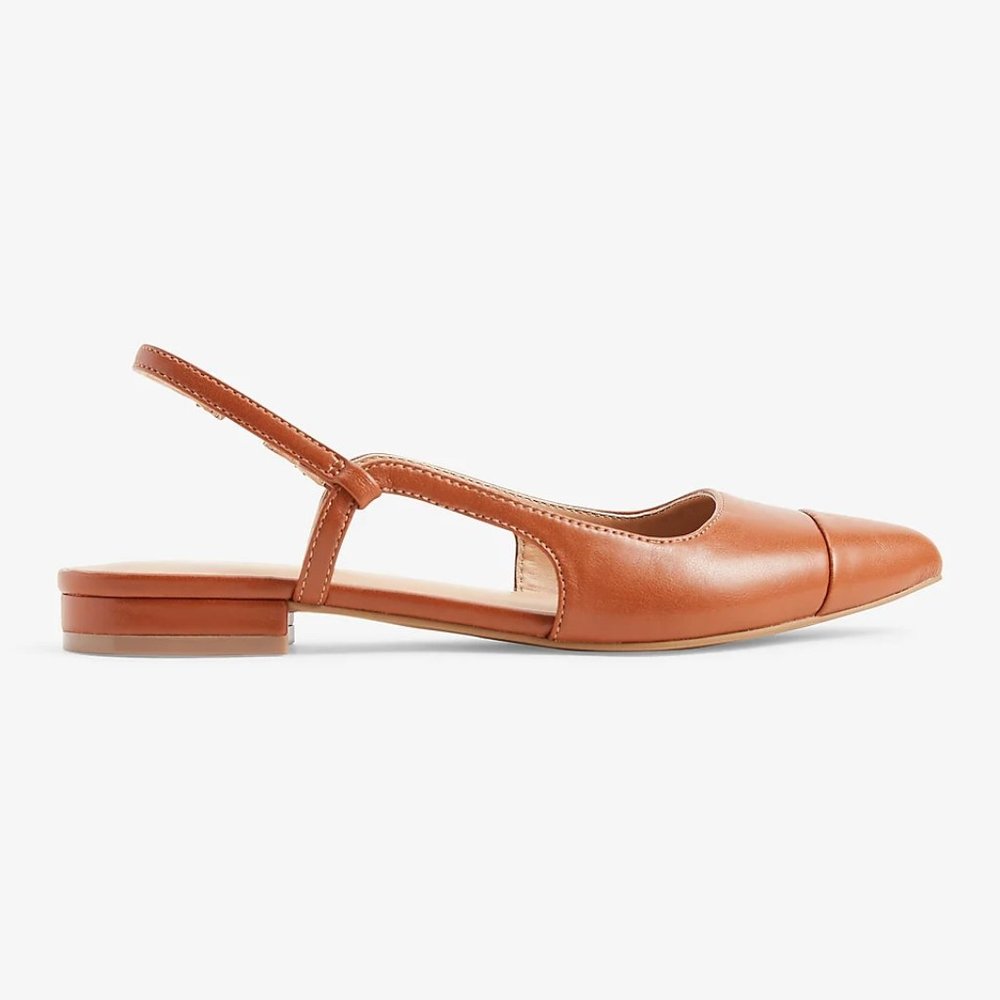 Express | Toe Cap Slingback Ballet Flats in Burnt Sienna size 7